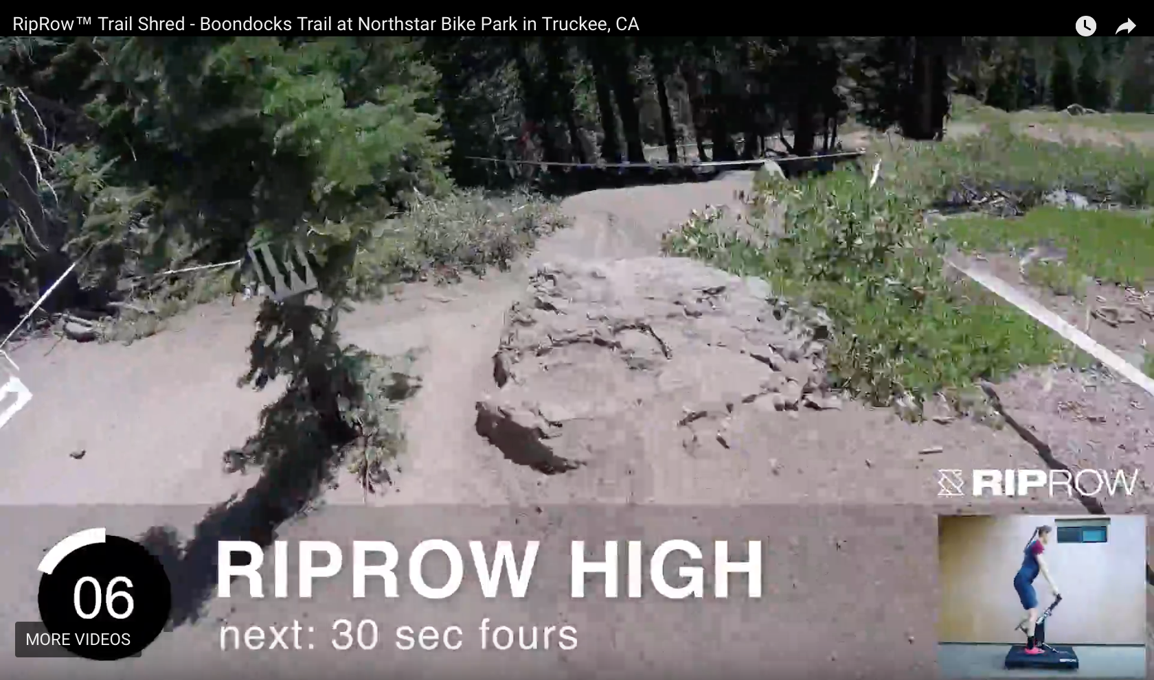 RipRow™ race simulation: Boondocks Trail at Northstar Bike Park in Truckee, CA